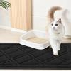 imageSmiry Cat Litter Box Mat 30x17 NonSlip Water Resistant Litter Trapping Mat Easy Clean Less Waste and UrineLocking Cat Carpet for Indoor GreenBlack