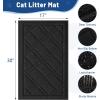 imageSmiry Cat Litter Box Mat 30x17 NonSlip Water Resistant Litter Trapping Mat Easy Clean Less Waste and UrineLocking Cat Carpet for Indoor GreenBlack