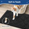 imageSmiry Cat Litter Box Mat 30x17 NonSlip Water Resistant Litter Trapping Mat Easy Clean Less Waste and UrineLocking Cat Carpet for Indoor GreenBlack