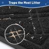 imageSmiry Cat Litter Box Mat 30x17 NonSlip Water Resistant Litter Trapping Mat Easy Clean Less Waste and UrineLocking Cat Carpet for Indoor GreenBlack