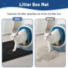 imageSmiry Cat Litter Box Mat 30x17 NonSlip Water Resistant Litter Trapping Mat Easy Clean Less Waste and UrineLocking Cat Carpet for Indoor GreenBlack