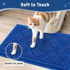 imageSmiry Cat Litter Box Mat 30x17 NonSlip Water Resistant Litter Trapping Mat Easy Clean Less Waste and UrineLocking Cat Carpet for Indoor GreenBlue