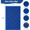 imageSmiry Cat Litter Box Mat 30x17 NonSlip Water Resistant Litter Trapping Mat Easy Clean Less Waste and UrineLocking Cat Carpet for Indoor GreenBlue