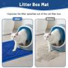 imageSmiry Cat Litter Box Mat 30x17 NonSlip Water Resistant Litter Trapping Mat Easy Clean Less Waste and UrineLocking Cat Carpet for Indoor GreenBlue