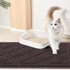 imageSmiry Cat Litter Box Mat 30x17 NonSlip Water Resistant Litter Trapping Mat Easy Clean Less Waste and UrineLocking Cat Carpet for Indoor GreenBrown