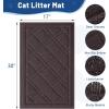 imageSmiry Cat Litter Box Mat 30x17 NonSlip Water Resistant Litter Trapping Mat Easy Clean Less Waste and UrineLocking Cat Carpet for Indoor GreenBrown