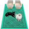 imageSmiry Cat Litter Box Mat 30x17 NonSlip Water Resistant Litter Trapping Mat Easy Clean Less Waste and UrineLocking Cat Carpet for Indoor GreenGreen