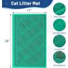 imageSmiry Cat Litter Box Mat 30x17 NonSlip Water Resistant Litter Trapping Mat Easy Clean Less Waste and UrineLocking Cat Carpet for Indoor GreenGreen
