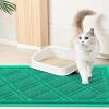 imageSmiry Cat Litter Box Mat 30x17 NonSlip Water Resistant Litter Trapping Mat Easy Clean Less Waste and UrineLocking Cat Carpet for Indoor GreenGreen
