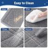 imageSmiry Cat Litter Box Mat 30x17 NonSlip Water Resistant Litter Trapping Mat Easy Clean Less Waste and UrineLocking Cat Carpet for Indoor GreenGrey