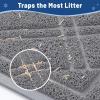 imageSmiry Cat Litter Box Mat 30x17 NonSlip Water Resistant Litter Trapping Mat Easy Clean Less Waste and UrineLocking Cat Carpet for Indoor GreenGrey