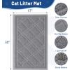 imageSmiry Cat Litter Box Mat 30x17 NonSlip Water Resistant Litter Trapping Mat Easy Clean Less Waste and UrineLocking Cat Carpet for Indoor GreenGrey