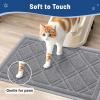 imageSmiry Cat Litter Box Mat 30x17 NonSlip Water Resistant Litter Trapping Mat Easy Clean Less Waste and UrineLocking Cat Carpet for Indoor GreenGrey