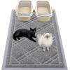 imageSmiry Cat Litter Box Mat 30x17 NonSlip Water Resistant Litter Trapping Mat Easy Clean Less Waste and UrineLocking Cat Carpet for Indoor GreenGrey