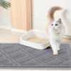 imageSmiry Cat Litter Box Mat 30x17 NonSlip Water Resistant Litter Trapping Mat Easy Clean Less Waste and UrineLocking Cat Carpet for Indoor GreenGrey