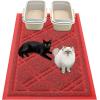 imageSmiry Cat Litter Box Mat 30x17 NonSlip Water Resistant Litter Trapping Mat Easy Clean Less Waste and UrineLocking Cat Carpet for Indoor GreenRed