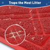 imageSmiry Cat Litter Box Mat 30x17 NonSlip Water Resistant Litter Trapping Mat Easy Clean Less Waste and UrineLocking Cat Carpet for Indoor GreenRed