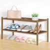 imageSmiry Bamboo Shoe Rack 3 Tier Shoe Organizer for Entryway ampamp Closet Stackable Free Standing Storage Shelf for Shoes Bags ampamp Plants GreyWalnut