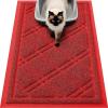 imageSmiry Cat Litter Box Mat 30x17 NonSlip Water Resistant Litter Trapping Mat Easy Clean Less Waste and UrineLocking Cat Carpet for Indoor GreenRed