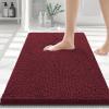 imageSmiry Luxury Chenille Bathroom Rugs 30x20 Extra Soft and Absorbent Shaggy Bath Mat Machine Washable NonSlip Plush Carpet Runner for Tub Shower and Floor Home Decor Accessories Burgundy