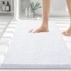 imageSmiry Luxury Chenille Bathroom Rugs 30x20 Extra Soft and Absorbent Shaggy Bath Mat Machine Washable NonSlip Plush Carpet Runner for Tub Shower and Floor Home Decor Accessories White