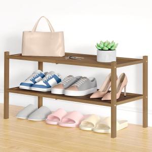 imageSmiry Bamboo Shoe Rack 3 Tier Shoe Organizer for Entryway ampamp Closet Stackable Free Standing Storage Shelf for Shoes Bags ampamp Plants GreyWalnut
