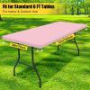 imageSmiry 2 Pack Rectangle Picnic Table Cloth Waterproof Elastic Fitted Tablecloths Washable Polyester Rectangular Patio Table Cover for Camping Indoor and Outdoor Black 30quotx72quotPink