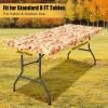 imageSmiry 2 Pack Rectangle Picnic Table Cloth Waterproof Elastic Fitted Tablecloths Washable Polyester Rectangular Patio Table Cover for Camping Indoor and Outdoor Black 30quotx72quotTangerine
