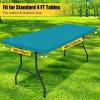 imageSmiry 2 Pack Rectangle Picnic Table Cloth Waterproof Elastic Fitted Tablecloths Washable Polyester Rectangular Patio Table Cover for Camping Indoor and Outdoor Black 30quotx72quotTeal