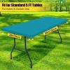 imageSmiry 2 Pack Rectangle Picnic Table Cloth Waterproof Elastic Fitted Tablecloths Washable Polyester Rectangular Patio Table Cover for Camping Indoor and Outdoor Black 30quotx72quotTeal