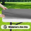 imageSmiry 2 Pack Rectangle Picnic Table Cloth Waterproof Elastic Fitted Tablecloths Washable Polyester Rectangular Patio Table Cover for Camping Indoor and Outdoor Black 30quotx72quotGrey