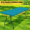 imageSmiry 2 Pack Rectangle Picnic Table Cloth Waterproof Elastic Fitted Tablecloths Washable Polyester Rectangular Patio Table Cover for Camping Indoor and Outdoor Black 30quotx72quotTeal