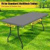imageSmiry 2 Pack Rectangle Picnic Table Cloth Waterproof Elastic Fitted Tablecloths Washable Polyester Rectangular Patio Table Cover for Camping Indoor and Outdoor Black 30quotx72quotGrey