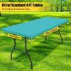 imageSmiry 2 Pack Rectangle Picnic Table Cloth Waterproof Elastic Fitted Tablecloths Washable Polyester Rectangular Patio Table Cover for Camping Indoor and Outdoor Black 30quotx72quotTurquoise