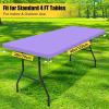 imageSmiry 2 Pack Rectangle Picnic Table Cloth Waterproof Elastic Fitted Tablecloths Washable Polyester Rectangular Patio Table Cover for Camping Indoor and Outdoor Black 30quotx72quotLavender