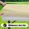 imageSmiry 2 Pack Rectangle Picnic Table Cloth Waterproof Elastic Fitted Tablecloths Washable Polyester Rectangular Patio Table Cover for Camping Indoor and Outdoor Black 30quotx72quotChampagne