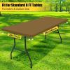 imageSmiry 2 Pack Rectangle Picnic Table Cloth Waterproof Elastic Fitted Tablecloths Washable Polyester Rectangular Patio Table Cover for Camping Indoor and Outdoor Black 30quotx72quotBrown