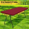 imageSmiry 2 Pack Rectangle Picnic Table Cloth Waterproof Elastic Fitted Tablecloths Washable Polyester Rectangular Patio Table Cover for Camping Indoor and Outdoor Black 30quotx72quotWine Red