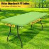 imageSmiry 2 Pack Rectangle Picnic Table Cloth Waterproof Elastic Fitted Tablecloths Washable Polyester Rectangular Patio Table Cover for Camping Indoor and Outdoor Black 30quotx72quotLime Green