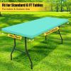 imageSmiry 2 Pack Rectangle Picnic Table Cloth Waterproof Elastic Fitted Tablecloths Washable Polyester Rectangular Patio Table Cover for Camping Indoor and Outdoor Black 30quotx72quotAqua