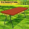 imageSmiry 2 Pack Rectangle Picnic Table Cloth Waterproof Elastic Fitted Tablecloths Washable Polyester Rectangular Patio Table Cover for Camping Indoor and Outdoor Black 30quotx72quotRust
