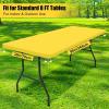 imageSmiry 2 Pack Rectangle Picnic Table Cloth Waterproof Elastic Fitted Tablecloths Washable Polyester Rectangular Patio Table Cover for Camping Indoor and Outdoor Black 30quotx72quotYellow