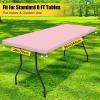 imageSmiry 2 Pack Rectangle Picnic Table Cloth Waterproof Elastic Fitted Tablecloths Washable Polyester Rectangular Patio Table Cover for Camping Indoor and Outdoor Black 30quotx72quotPink