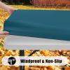 imageSmiry 2 Pack Rectangle Picnic Table Cloth Waterproof Elastic Fitted Tablecloths Washable Polyester Rectangular Patio Table Cover for Camping Indoor and Outdoor Black 30quotx72quotPeacock Blue