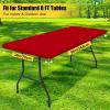 imageSmiry 2 Pack Rectangle Picnic Table Cloth Waterproof Elastic Fitted Tablecloths Washable Polyester Rectangular Patio Table Cover for Camping Indoor and Outdoor Black 30quotx72quotRed