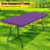 imageSmiry 2 Pack Rectangle Picnic Table Cloth Waterproof Elastic Fitted Tablecloths Washable Polyester Rectangular Patio Table Cover for Camping Indoor and Outdoor Black 30quotx72quotPurple