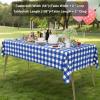 imageSmiry 3 Packs Gingham Disposable Table Cloth 54 x 108 Inch Waterproof Plastic Tablecloth Rectangle Khaki and White Checkered Table Covers for Picnic Birthday PartyBlue and White