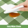 imageSmiry 3 Packs Gingham Disposable Table Cloth 54 x 108 Inch Waterproof Plastic Tablecloth Rectangle Khaki and White Checkered Table Covers for Picnic Birthday PartySage Green and White