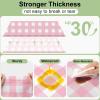 imageSmiry 3 Packs Gingham Disposable Table Cloth 54 x 108 Inch Waterproof Plastic Tablecloth Rectangle Khaki and White Checkered Table Covers for Picnic Birthday PartyPink and White