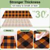 imageSmiry 3 Packs Gingham Disposable Table Cloth 54 x 108 Inch Waterproof Plastic Tablecloth Rectangle Khaki and White Checkered Table Covers for Picnic Birthday PartyBlack and Orange